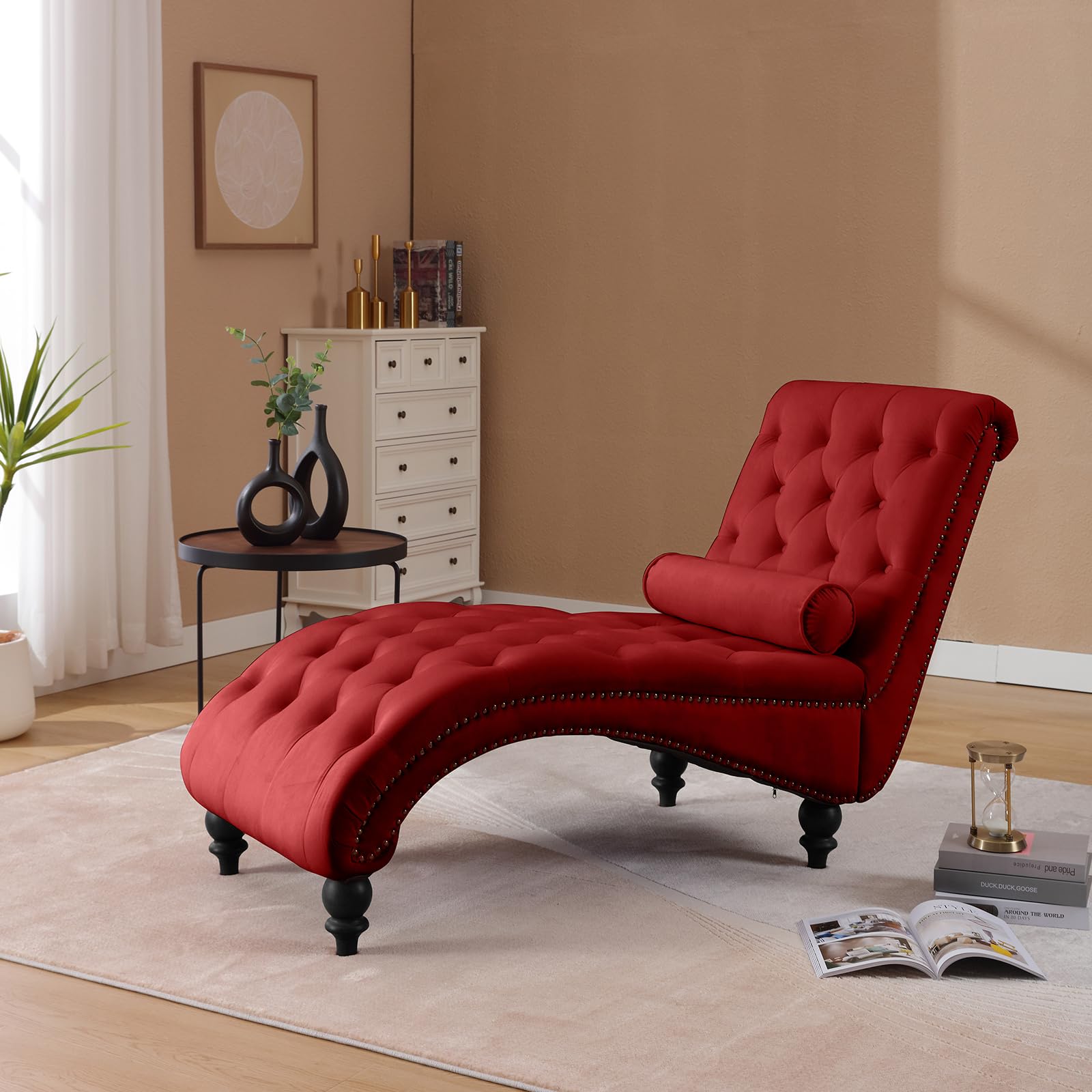 Red Chaise Lounges Living Room Barcelona Chair And Ottoman Red Set