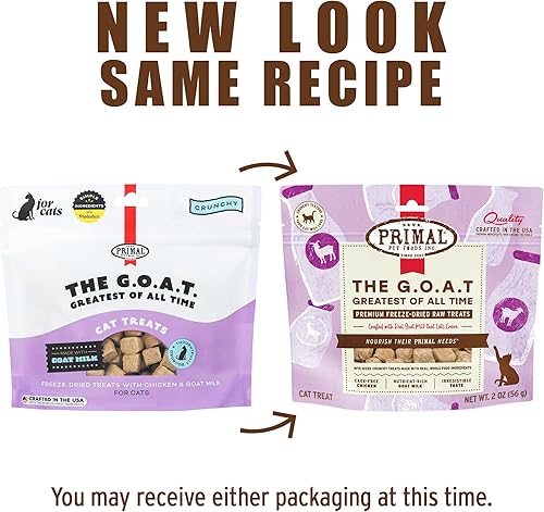 Miniatura 7 de Primal - Golosinas de pollo liofilizado para gatos, hechas con leche de cabra, golosinas de cabra para gatos, 2 onzas