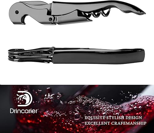 Miniatura 5 de Sacacorchos para camareros profesionales abrebotellas de vino, llave de vino de acero inoxidable, sacacorchos clásico todo en uno, abrebotellas y