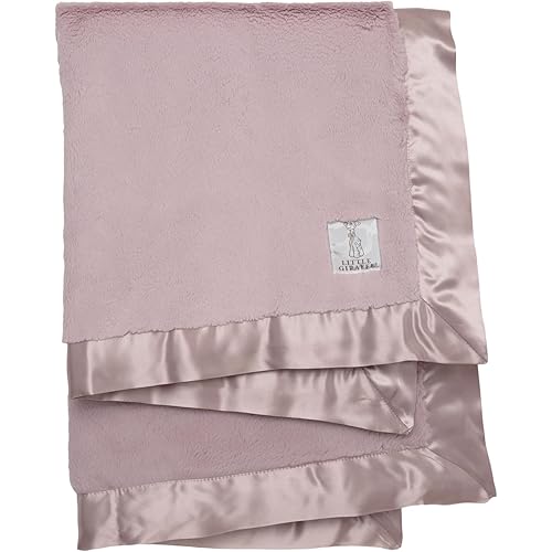 Little Giraffe Baby Blanket - Luxe Soft Blanket with Satin Trim - Baby Stroller Blanket - Newborn Baby Essentials & Baby Gifts - 29"x35" - Dusty Pink