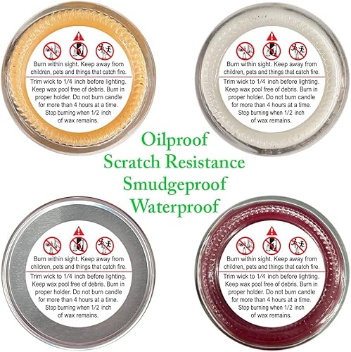 Miniatura 7 de Superb Home 1 rollo de 300 etiquetas impermeables de advertencia de cera derretida de 1.75 x 1.5 pulgadas, a prueba de arañazos, tamaño perfecto,