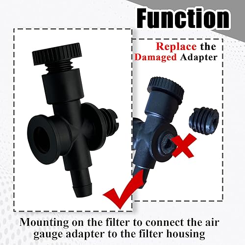 Miniatura 5 de Reemplazo de la asamblea del adaptador del indicador de aire del filtro DEX2400S, conector de la válvula de alivio de aire para el filtro DE