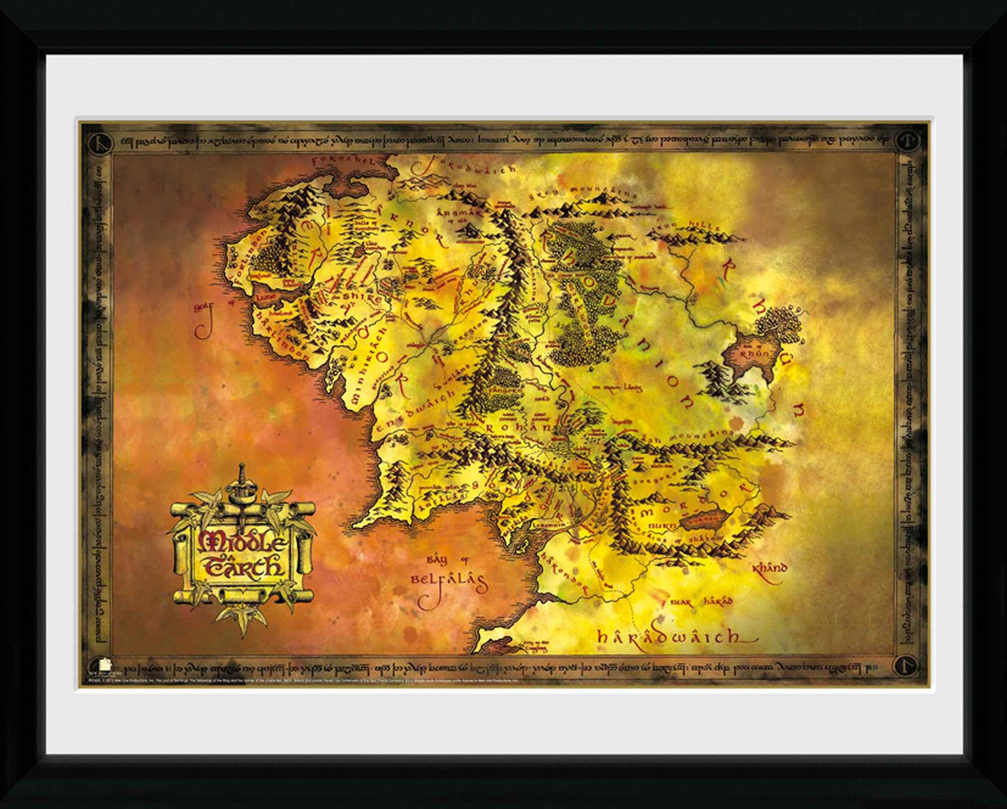 GB eye The Lord of The Rings Middle Earth 30 x 40cm Framed Collector Print