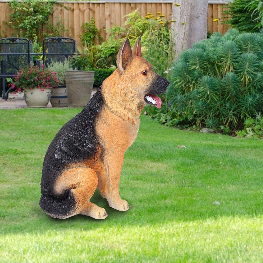 Décoration De Jardin en Résine Wolfdog Statue De Chien, Berger Allemand Intérieur Et Extérieur, Paysage, Patio, Cour, Décoration Animale