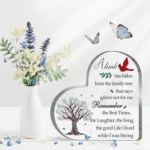 Miniatura 4 de Regalo de duelo de condolencias para mujeres y hombres, recuerdo acrílico con citas de condolencia, letrero conmemorativo, pisapapeles, decoración