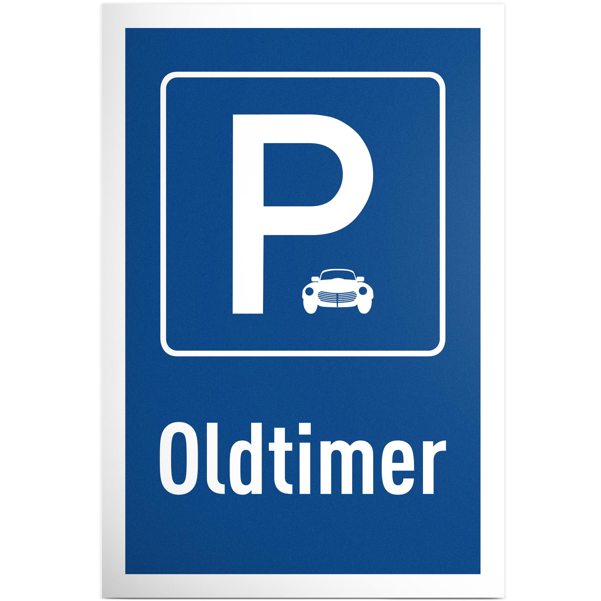 DankeDir! Parking Oldtimer - 30 x 20 cm Plastic Sign - Funny Sign for Vintage Car Owners - Gift Idea for Car Lovers - Weatherproof Decoration for Garage and Parking Space