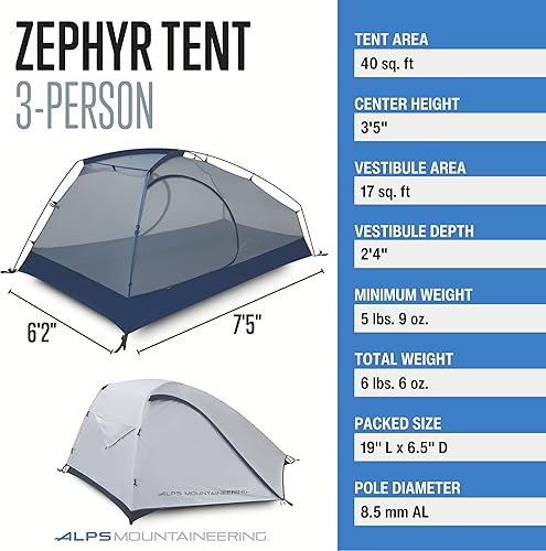 Miniatura 2 de ALPS Mountaineering Tienda Zephyr para 3 personas