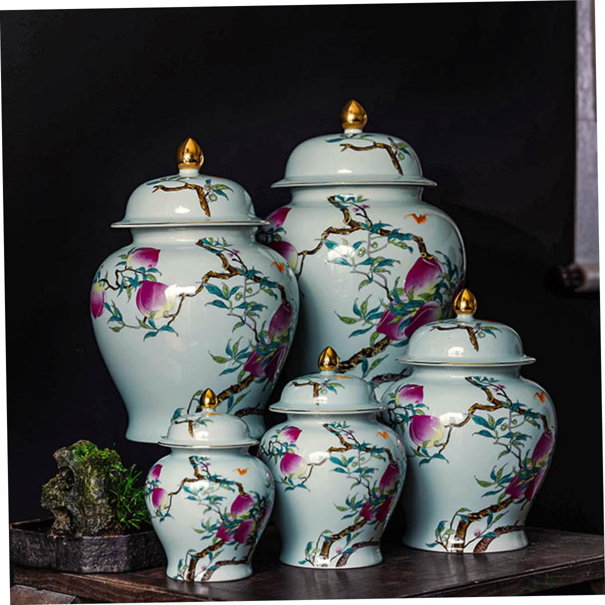 Gadpiparty Tarro de Té Decorativo Pequeño 500 Ml de Cerámica Tapa Hermética Sellada para Almacenamiento de Hojas Sueltas y Uso Doméstico en Cocina Multifunción
