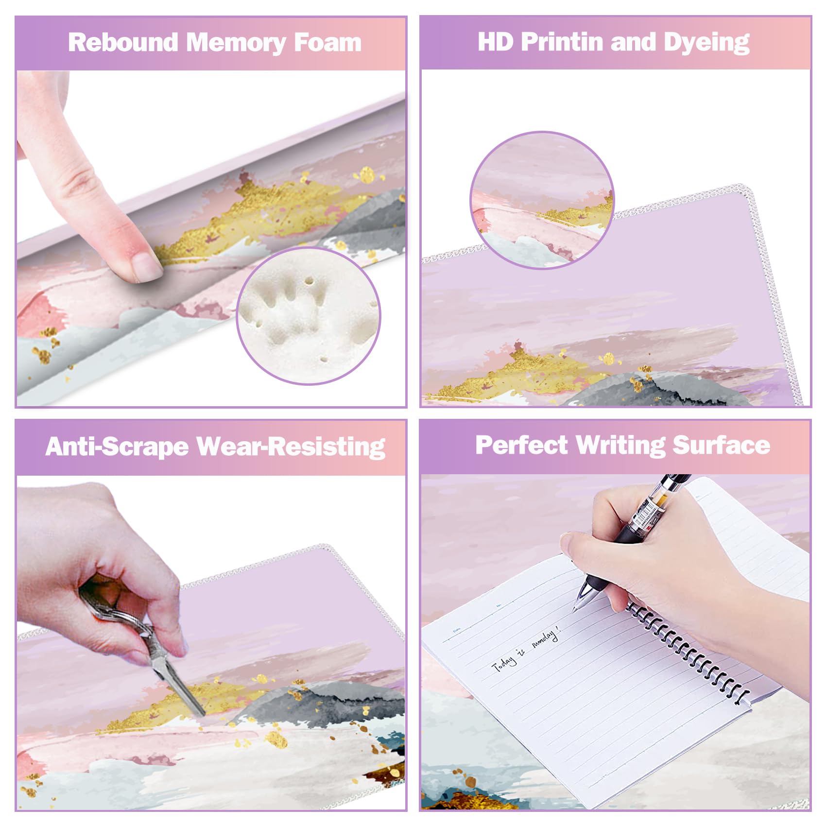 Snapklik.com : Gaming Mouse Pad Wrist Support Set, XXL Large Desk Mat ...