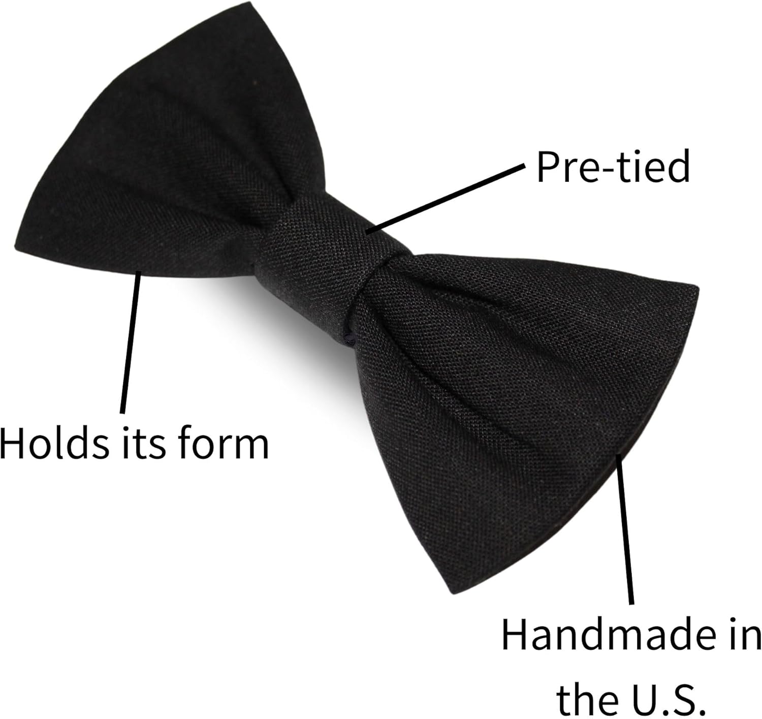 Handmade Pre-Tied Clip on Bow Tie for Baby to Young Boy - Image 3