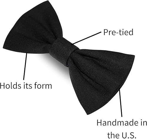 Miniatura 3 de Handmade Pre-Tied Clip on Bow Tie for Baby to Young Boy (Small, Blue Gingham)