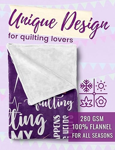 Miniatura 2 de Manta de franela para usar como regalo de cumpleaños, 50 x 65 pulgadas, acolchar es mi felicidad