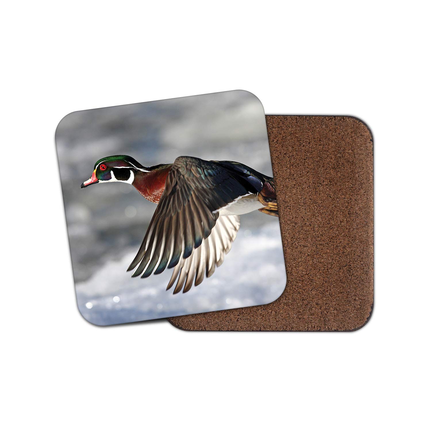 1 x Wood Duck Male Bird Coaster - Birds Animals Aix Sponsa Wood Duck Fun #12868