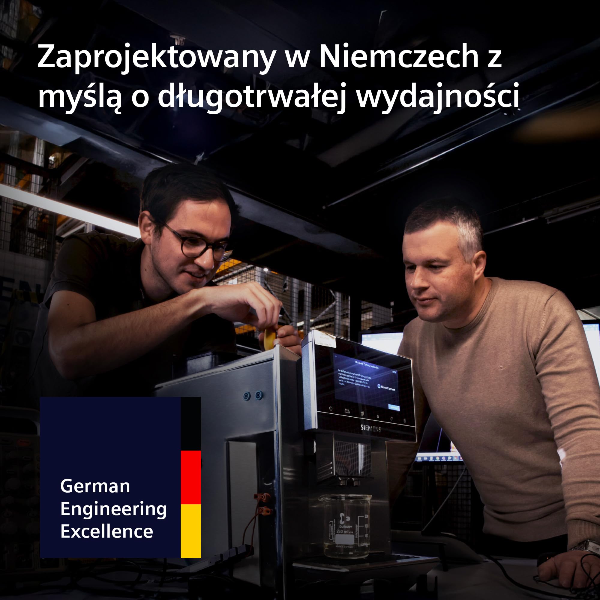 Siemens, automatyczny ekspres do espresso, EQ900 iAroma, spersonalizowane ustawienia smaku, precyzyjne mielenie, duży wyświetlacz, dwa pojemniki na ziarna, stal nierdzewna, TQ927E03