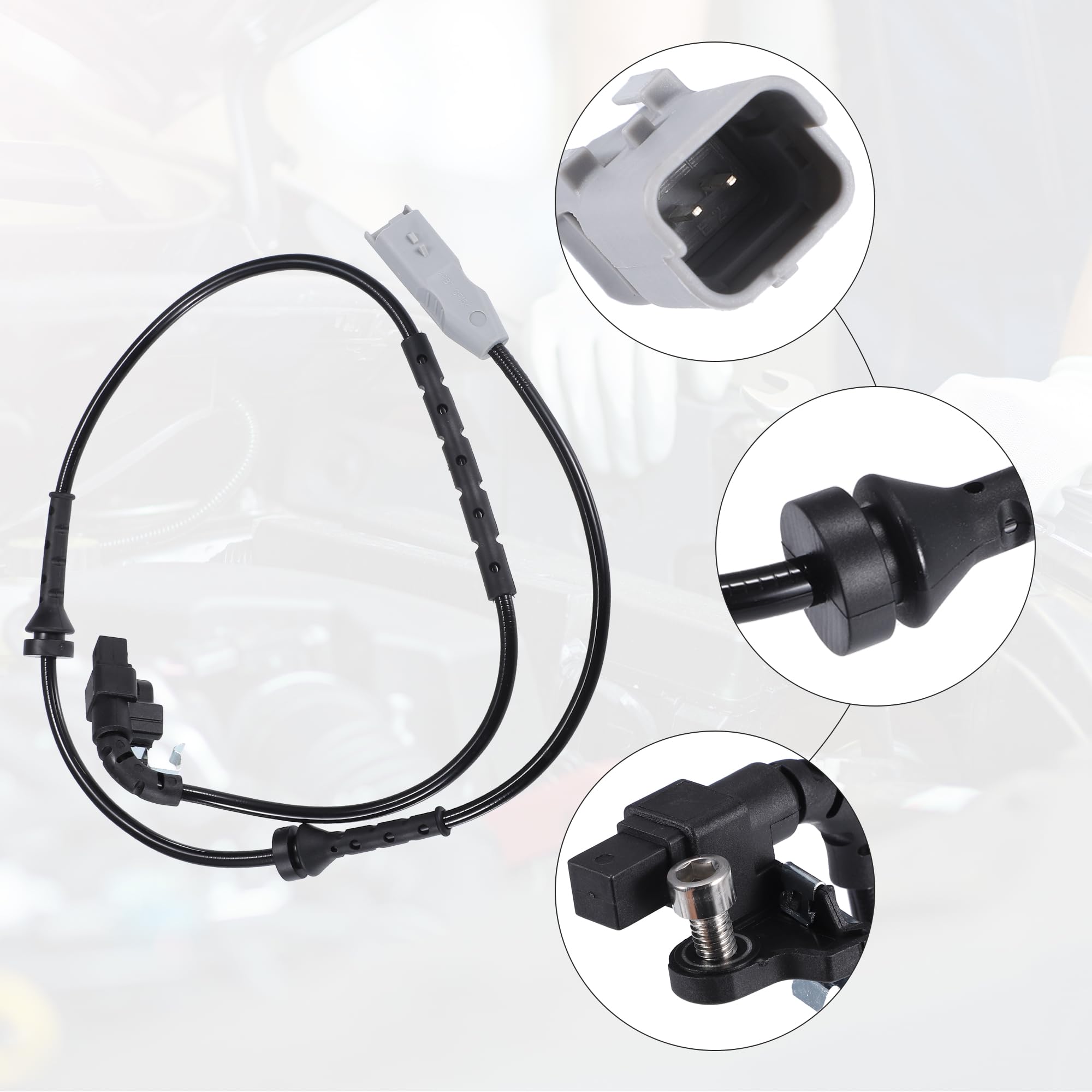 A ABSOPRO Arrière Gauche Droit ABS Capteur Pour Peugeot 3008 MPV 09-16 1pc | Matériel: Plastique Et Métal, Couleur: Noir, Nombre De Broches: 2, Longueur: 84.3 Cm, Numéro OE: 4545K8