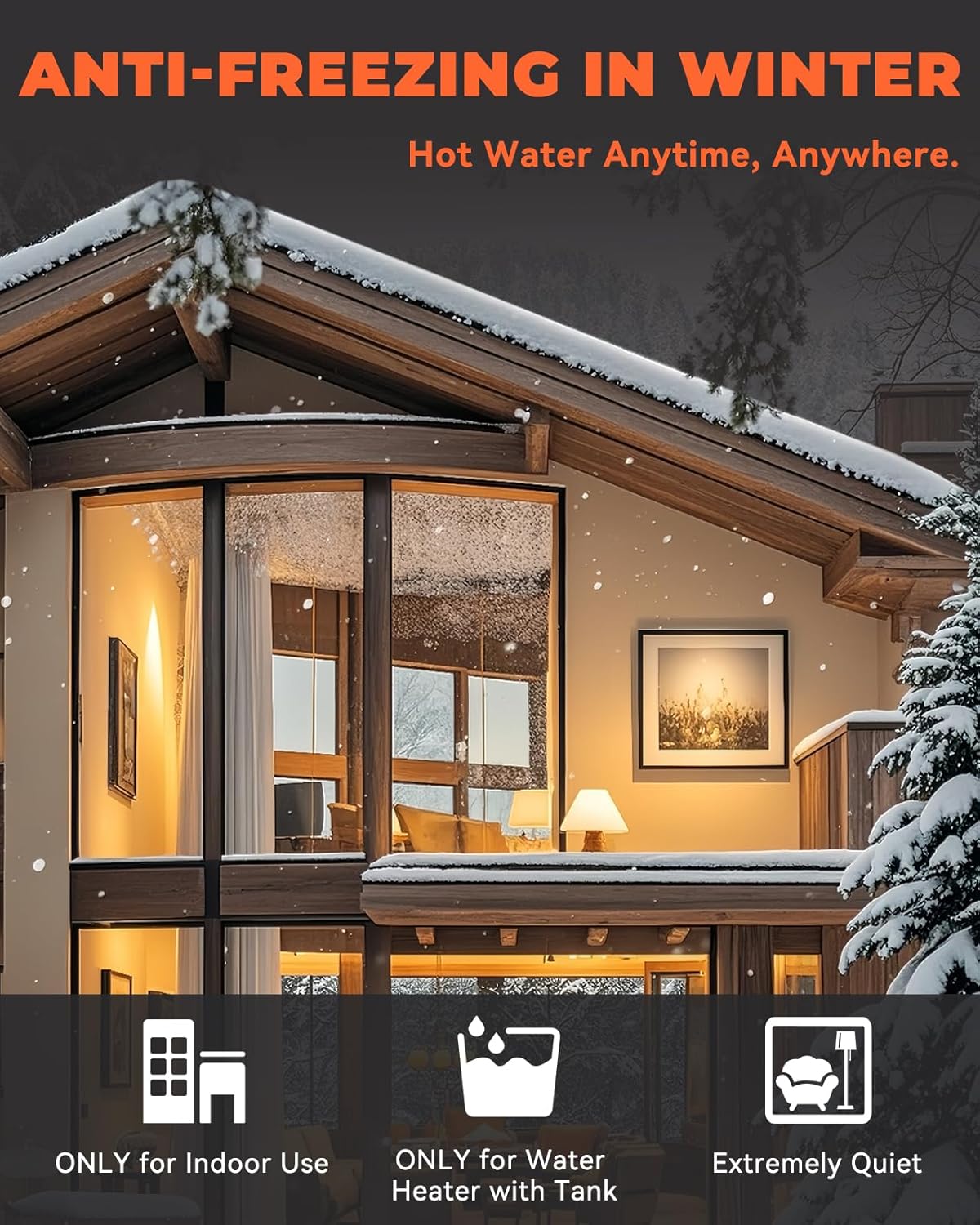 Instant Hot Water Recirculation System with 68-118℉ Temp. Adjustable Bypass Valve for Tank Water Heaters, 20-in PEX Supply Lines for Potable Water, with Everything Needed to Install