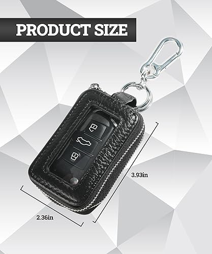Miniatura 2 de Cubierta de la llave del coche,Titular de la llave del coche,Funda de cuero del llavero del coche, Negro -