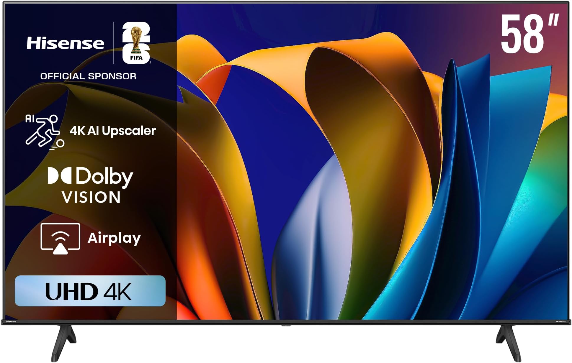 Hisense 58 inch Smart TV UHD 4K E6N-Dolby Vision,Game Mode Plus,Smooth Motion with MEMC,AI Sports Mode,Voice Control,Share to TV,Youtube,Netflix,Disney+,Shahid and Anghami,58E6N (2024 UAE Version)