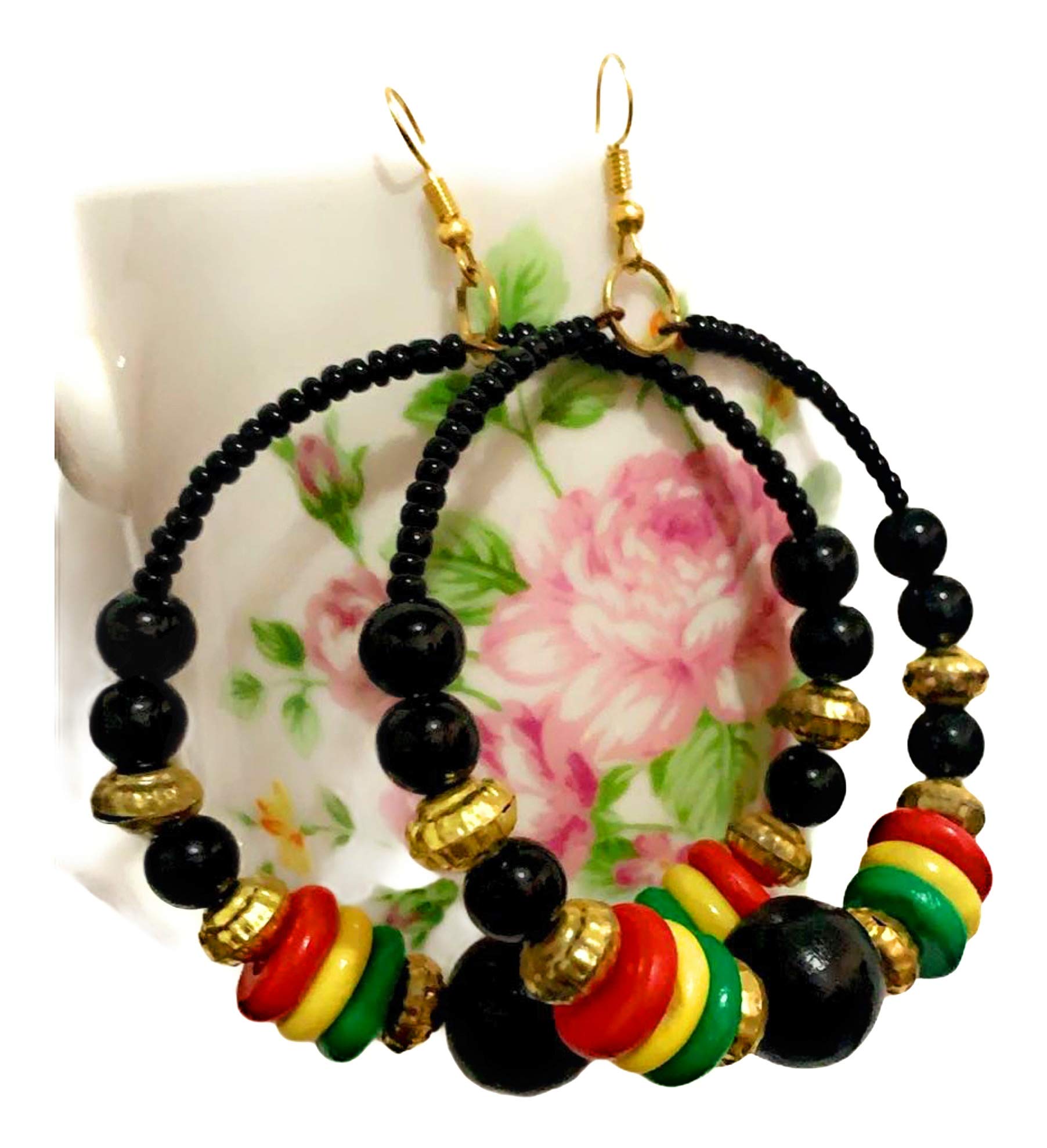 African SougouJamaica Rasta Earrings Marley Reggae Jamaica Empress Royalty Hook