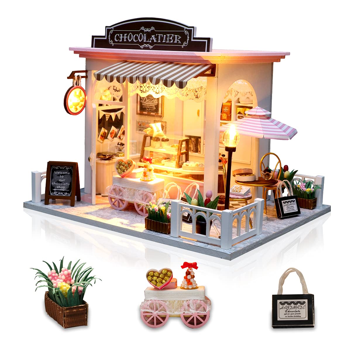 Buy GuDoQi DIY Miniature Dollhouse Kit, Mini Dollhouse with Furniture