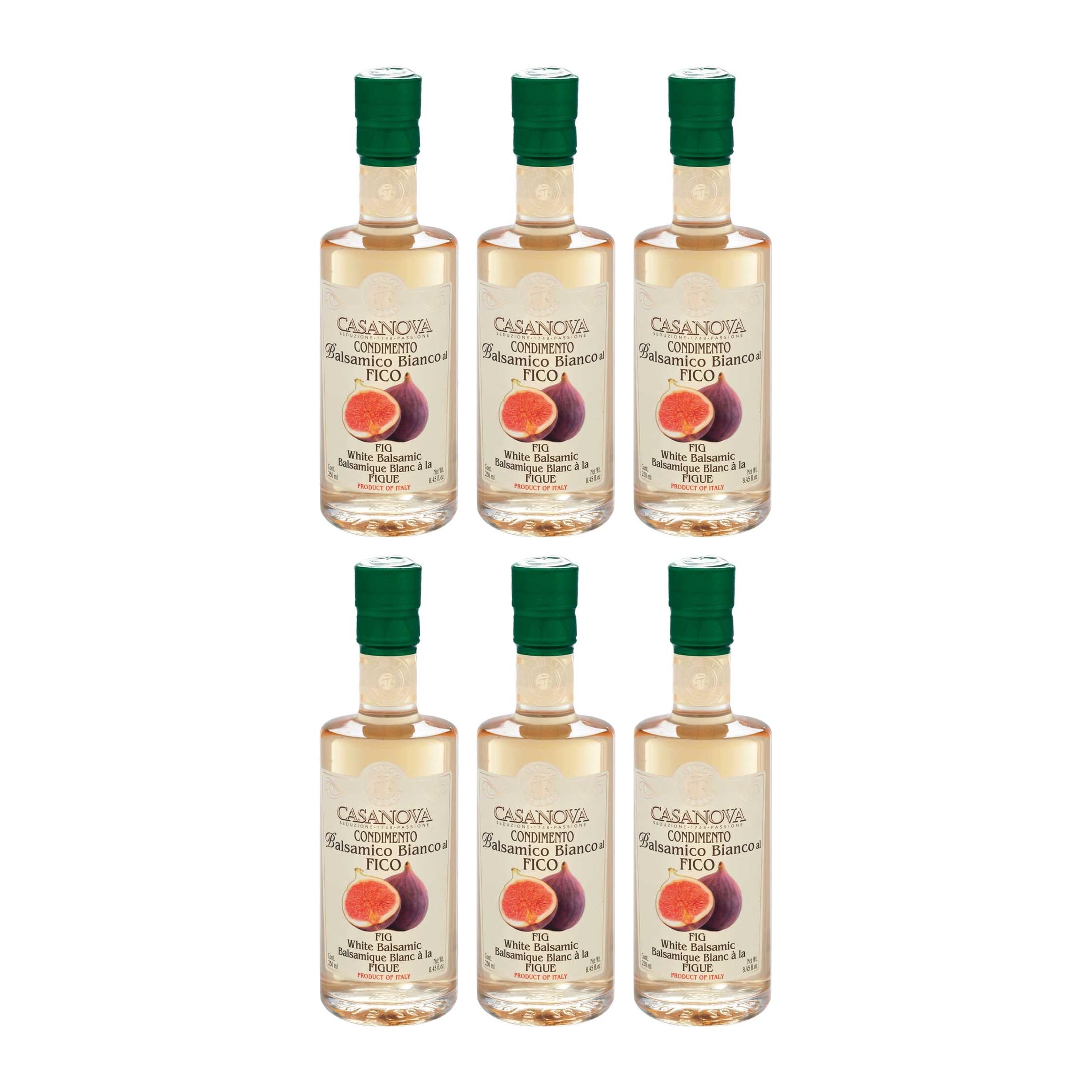 CASANOVA Condimento Balsamico Essig Weiss Feige Italien inkl. FeinWert E-Book (6 x 250 ml)