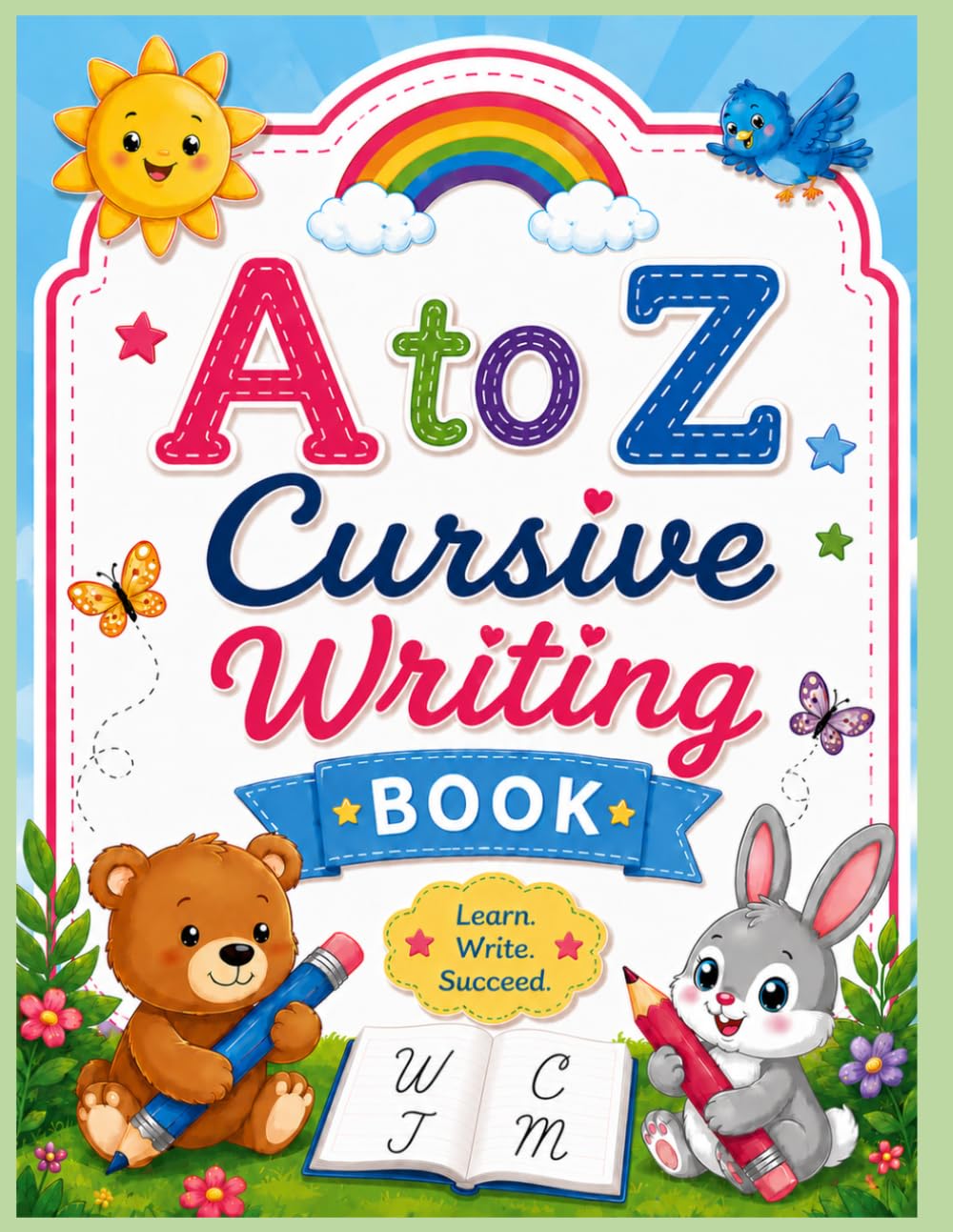 A to Z Cursive Writing Practice Book for Kids: Trace, Practice & Learn Cursive Letters with Fun Activities