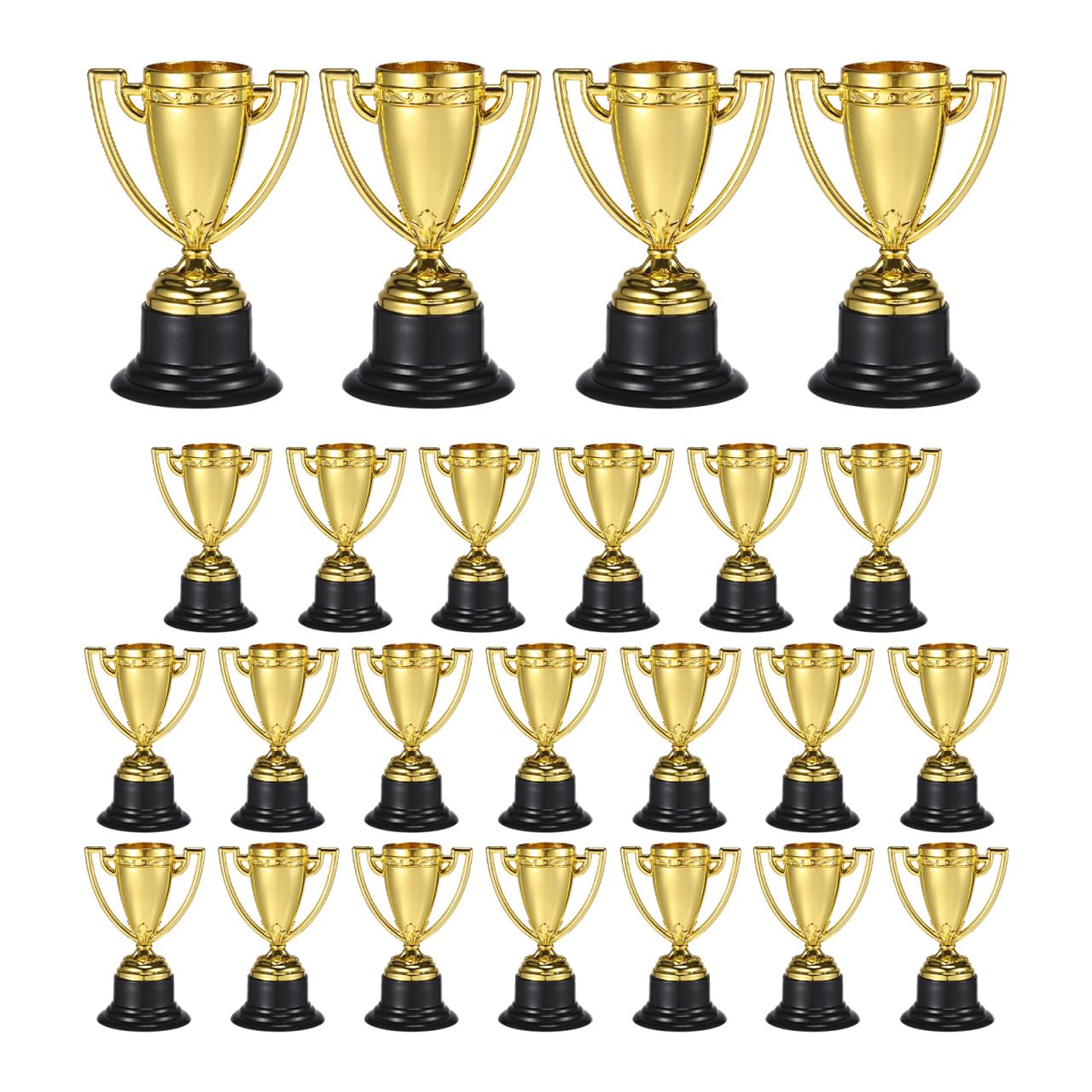 TOYANDONA Confezione da 24 mini trofei per bambini, premi Gold Award per bomboniere, premi per la partecipazione per bambini bomboniere, oggetti di scena, premi, premi vincitori, concorsi