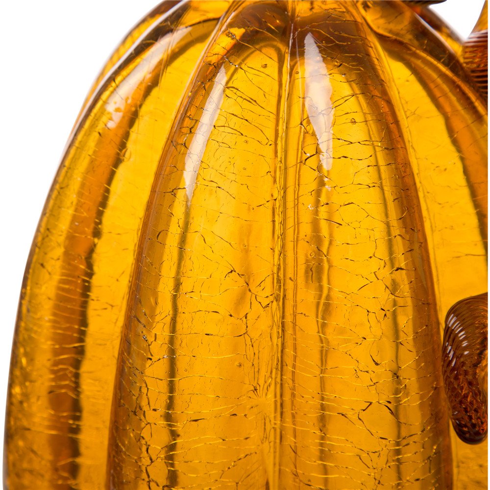 Glitzhome for Fall Harvest Thanksgiving Decors 9" H, Amber, 9"H - Image 3