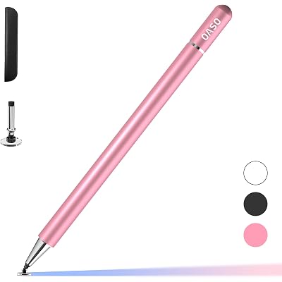 Pen for Samsung Tablet, Capacitive Disc Tip Stylus Pencil & Magnetic Cap Compatible with Apple iPad pro/iPad 6/7/8th/iPhone, Samsung Galaxy Tab A7/S7, Chromebook/Nintendo Switch (Pink)