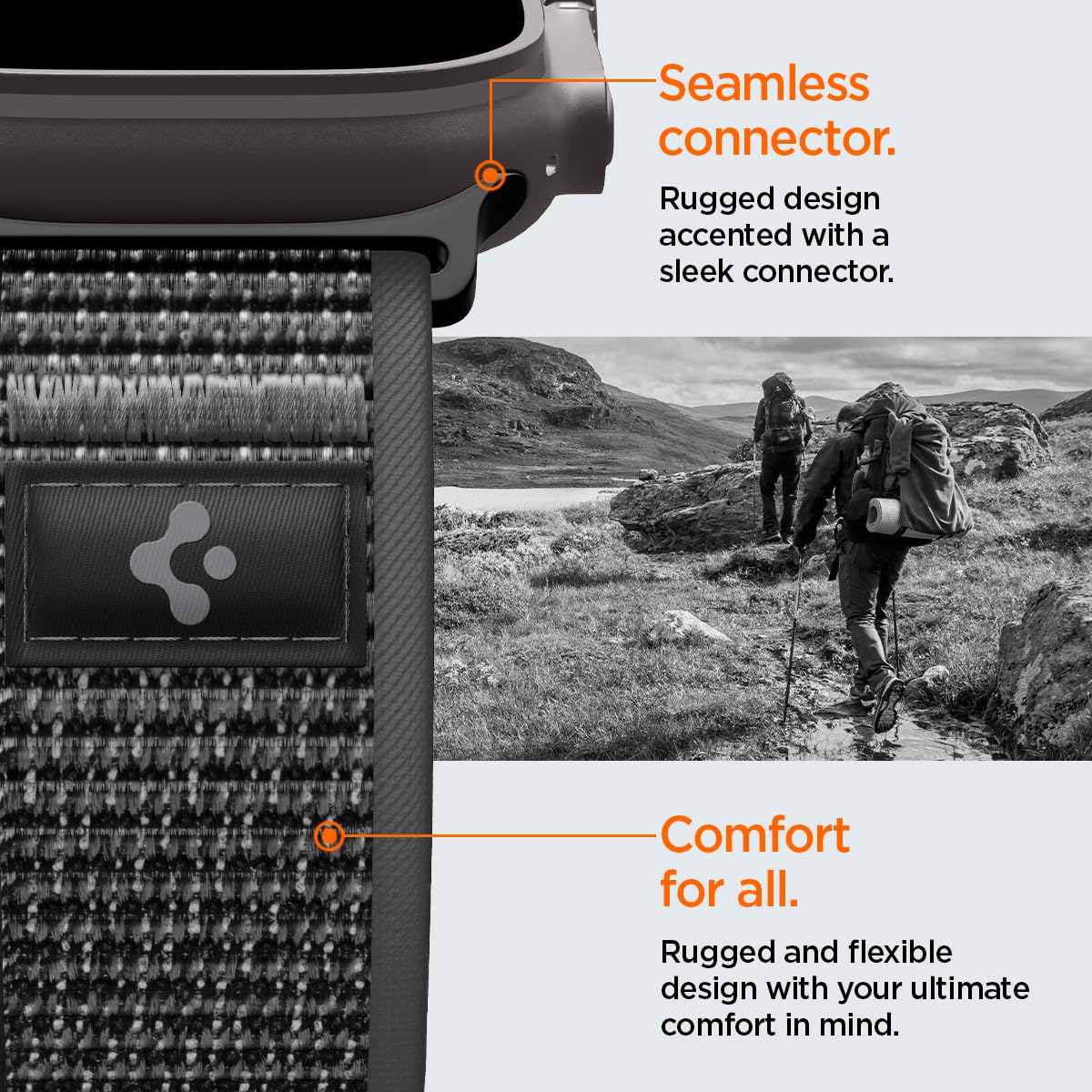 Spigen Athlex Air 2 Armband Entwickelt für Apple Watch Ultra 3/2/1 49mm, Serie 11/10 46mm und Serie 9/8/7/6/5/4/SE 45mm,44mm Stoffarmband