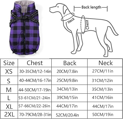 Miniatura 7 de Abrigo de invierno para perro, chaqueta de arnés para perro, chaleco de forro polar para mascotas, abrigos cálidos para cachorros, ropa para perros
