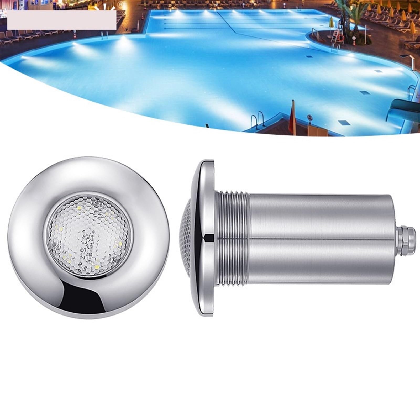 Luci della piscina, Lampada da parete subacquea in acciaio inossidabile con luce a LED colorato che cambia colore in vetro(Yellow,78MM 10W)
