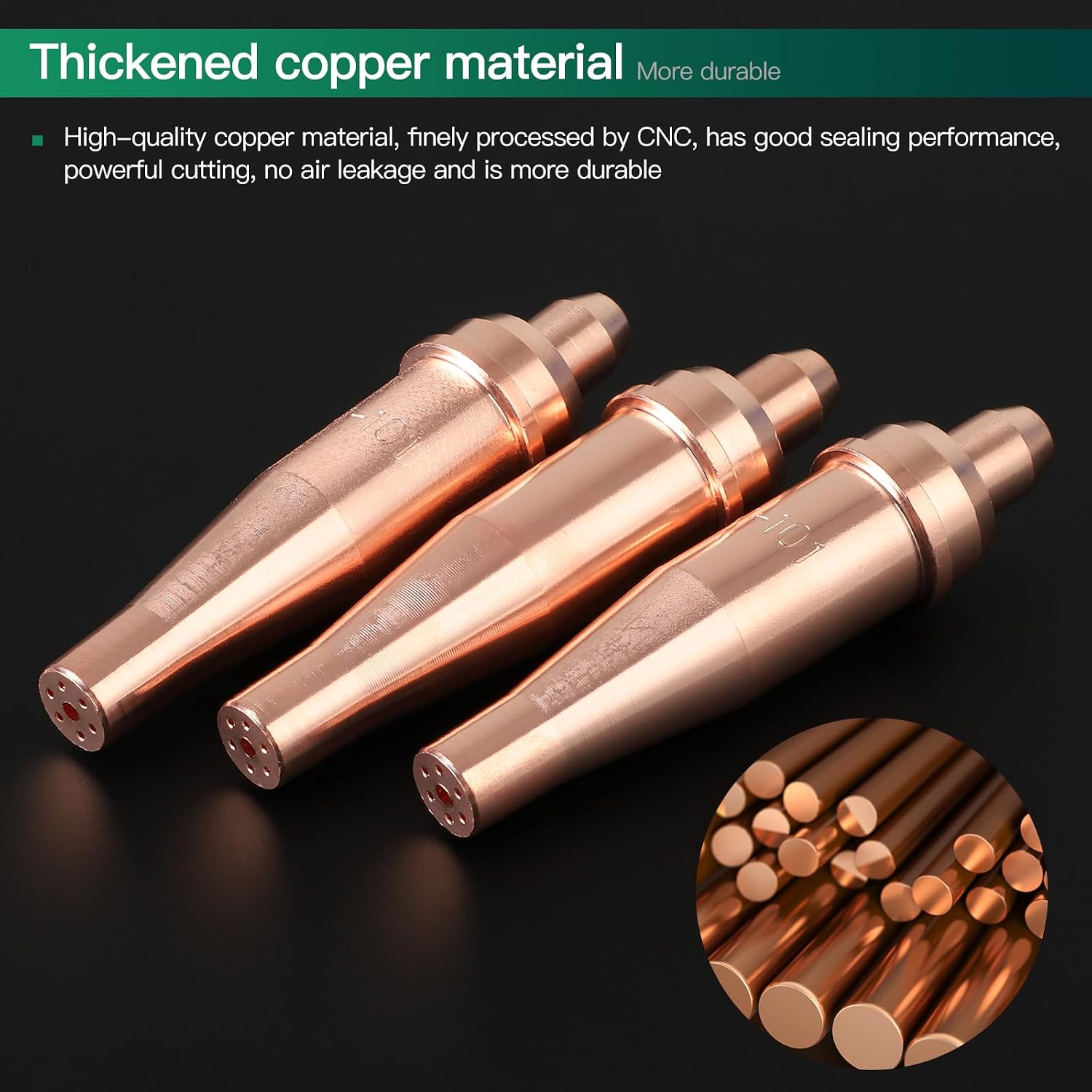 4-1-101 Acetylene Cutting Torch Tip-Compatible with V-Style Medium Duty Torch,3PCS (4-1-101 3PCS)