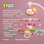 Mini Tudou Baby Crib Mobile with Music and Lights,360°Rotation Remote Control Musical Mobile for Crib with 400 Lullabies,Projection Night Light and Chewable Rattle Toy,Crib Mobile for Girls and Boys