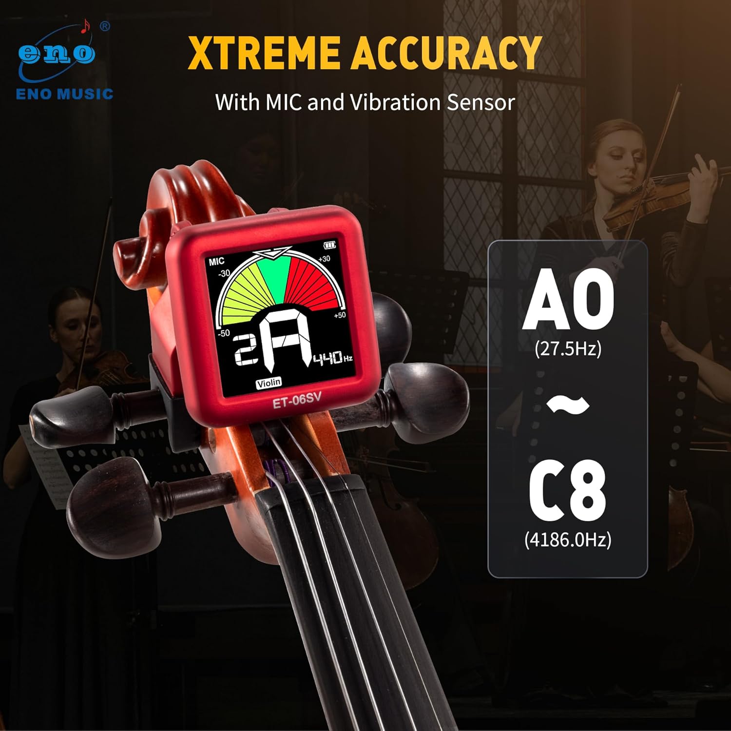 ENO MUSIC Professional Violin Tuner (ET-06RED)