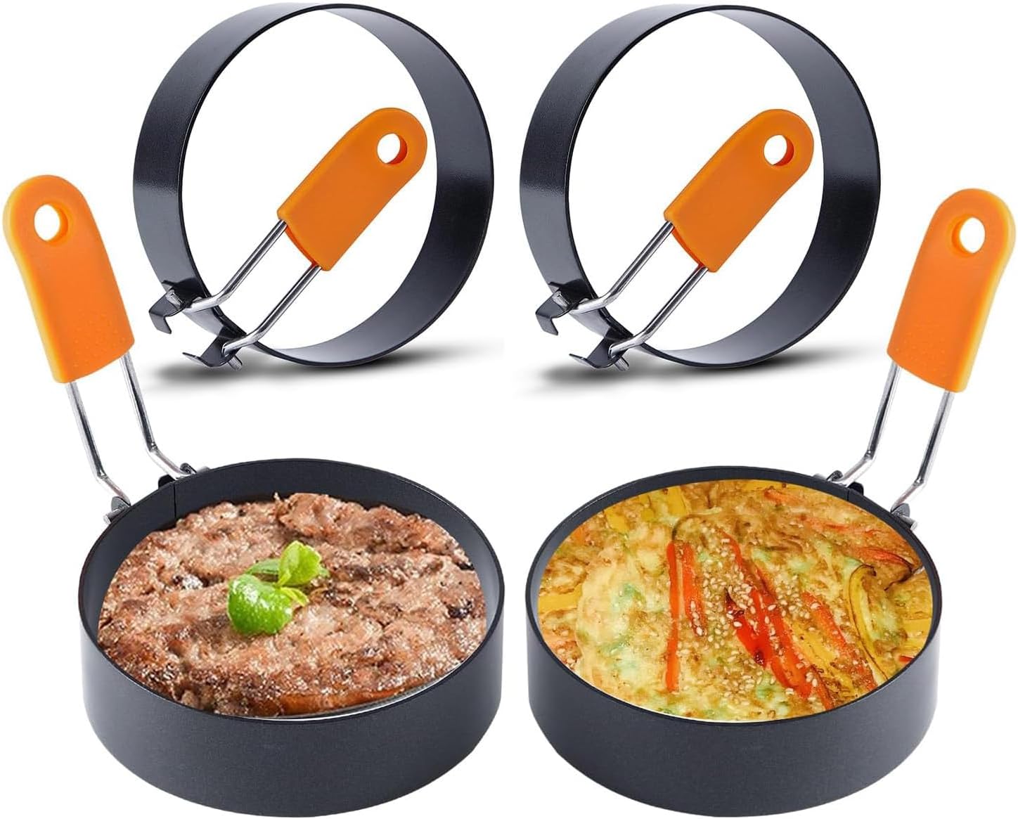 Lonimia 4 Pack Egg Ring, Round Breakfast Household Mold Tool Cooking, Round Egg Cooker Rings For Frying Shaping Cooking Eggs