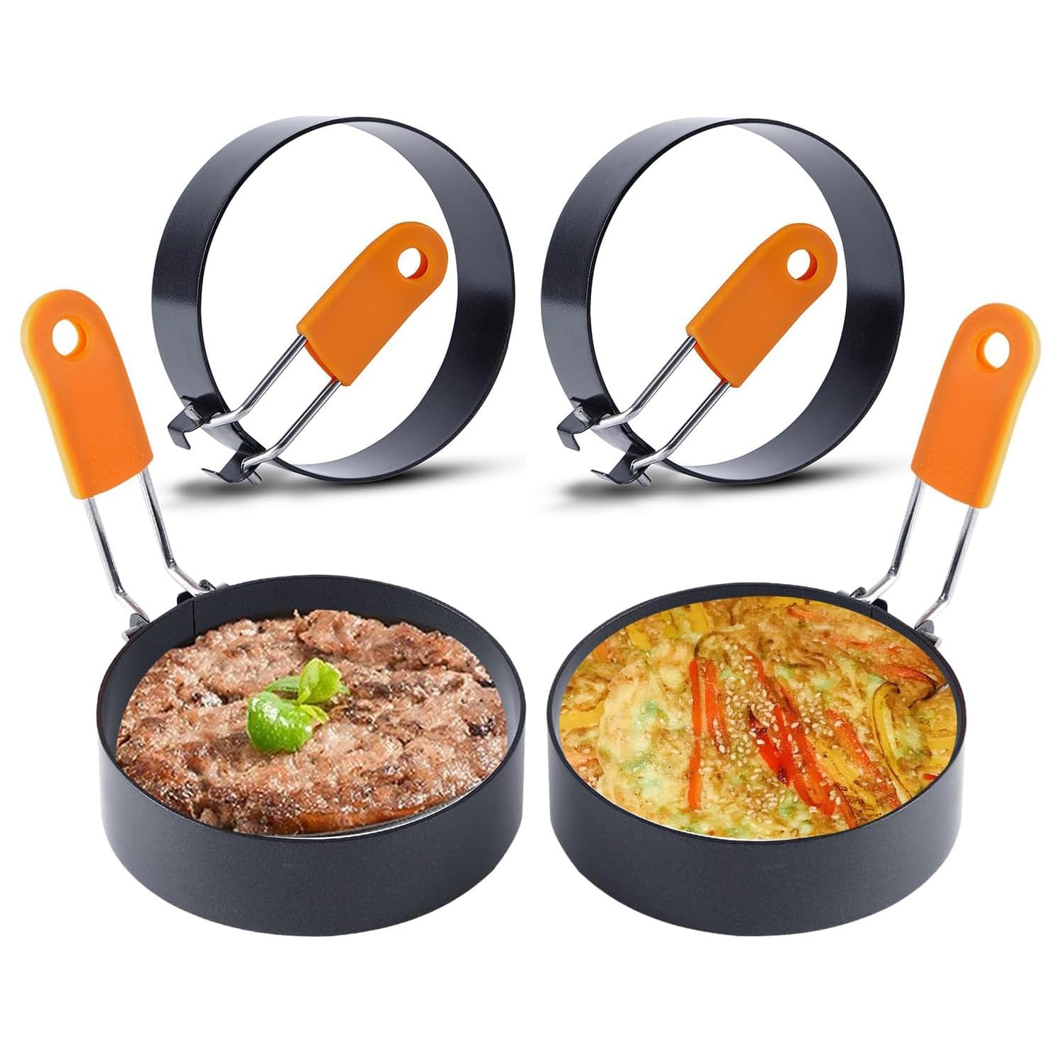 Lonimia 4 Pack Egg Ring, Round Breakfast Household Mold Tool Cooking, Round Egg Cooker Rings For Frying Shaping Cooking Eggs