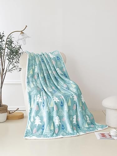 Miniatura 5 de Elegant Comfort Manta de franela reversible y ultra afelpada, manta de sherpa de invierno y Navidad, ligera, suave y acogedora, perfecta para