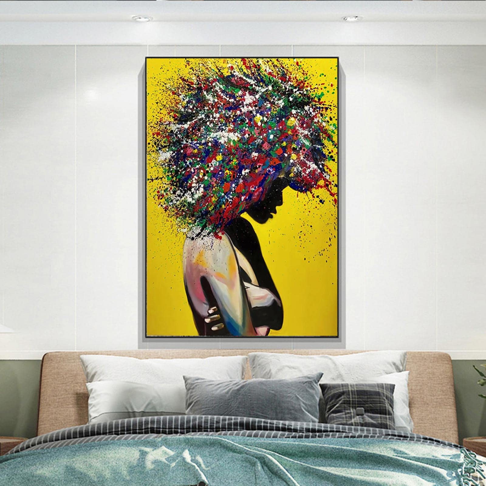 現代アートセール⭐︎開運絵画つながりの波動キャンバスF4号ネットと脳 量子力学 Amazon.co.jp: キャンバスプリント抽象的なグラフィティアートポップ