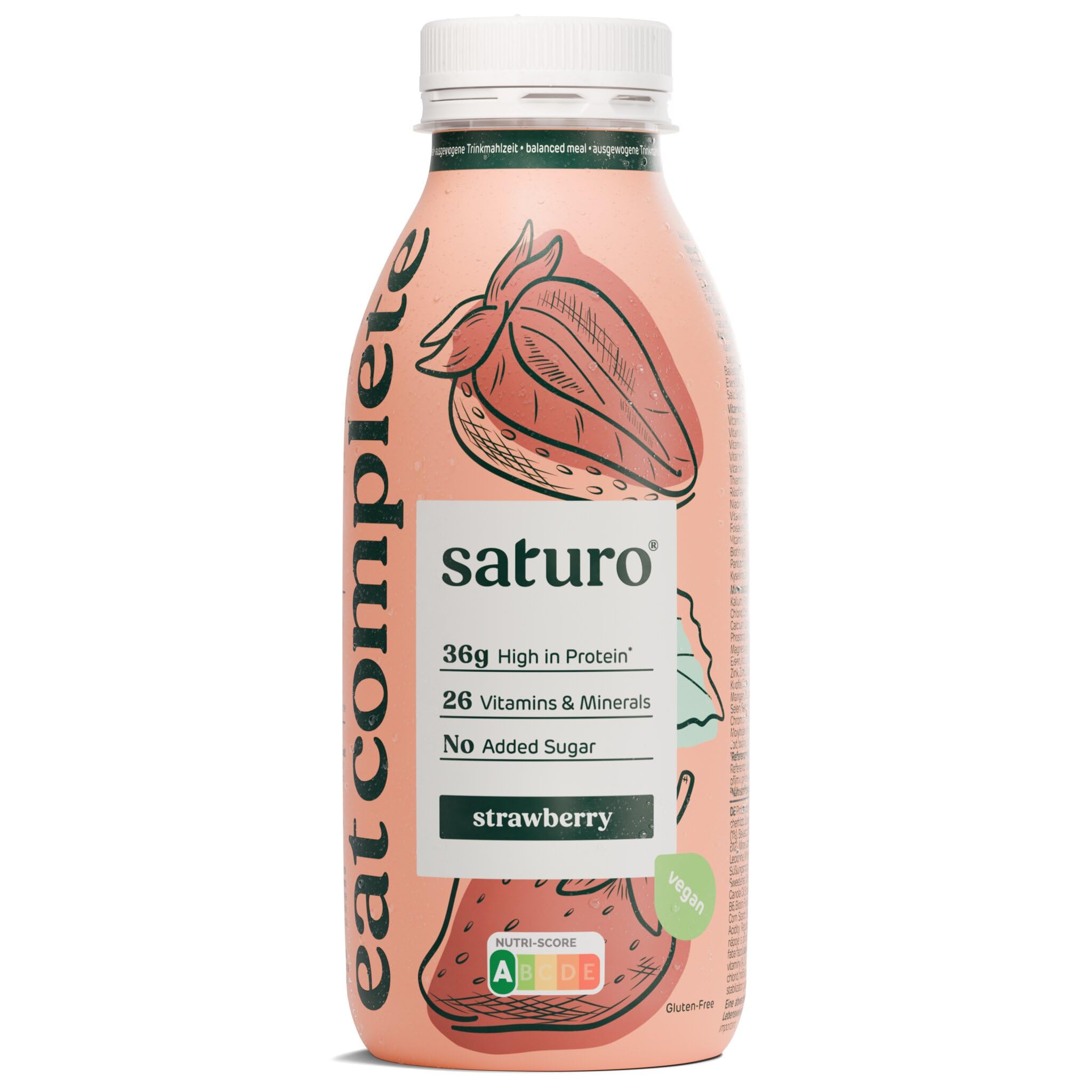 SATURO® czekolada do mączek do picia | Pokarm Astronaut z białkiem i 500kcal | Wegańska żywność do picia z cennymi składnikami odżywczymi | 6 x 500 ml
