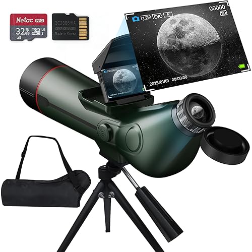 Smart Telescope, Professional Refractor Auto-Focus Portable Digital Electronic Telescopes with 4K Astrophotography Camera, Internal and Externat Dual Screens Spotter for Adults and Beginners