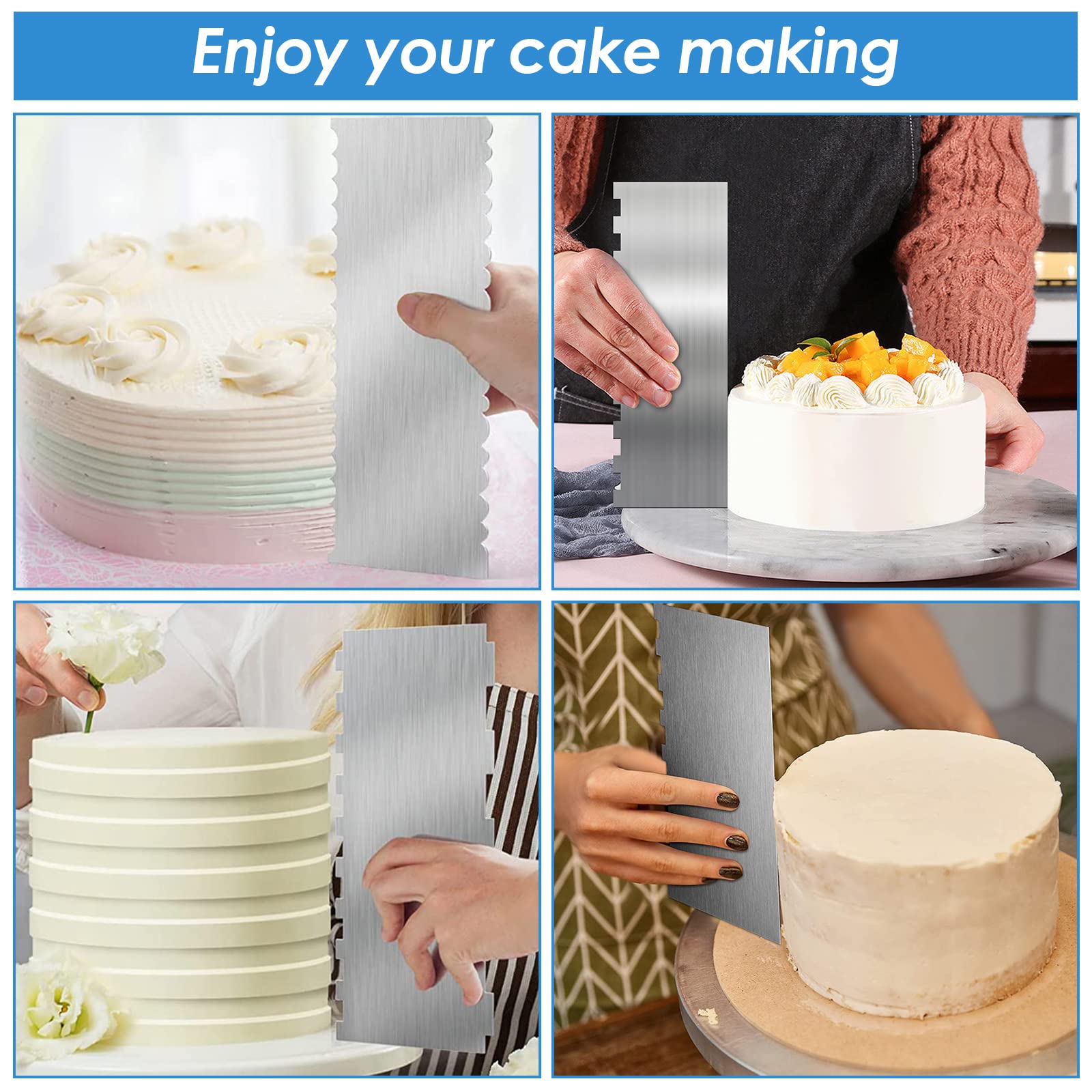 Bench Scraper Kitchen 12 Inch Acrylic Cake Scraper Smoother And