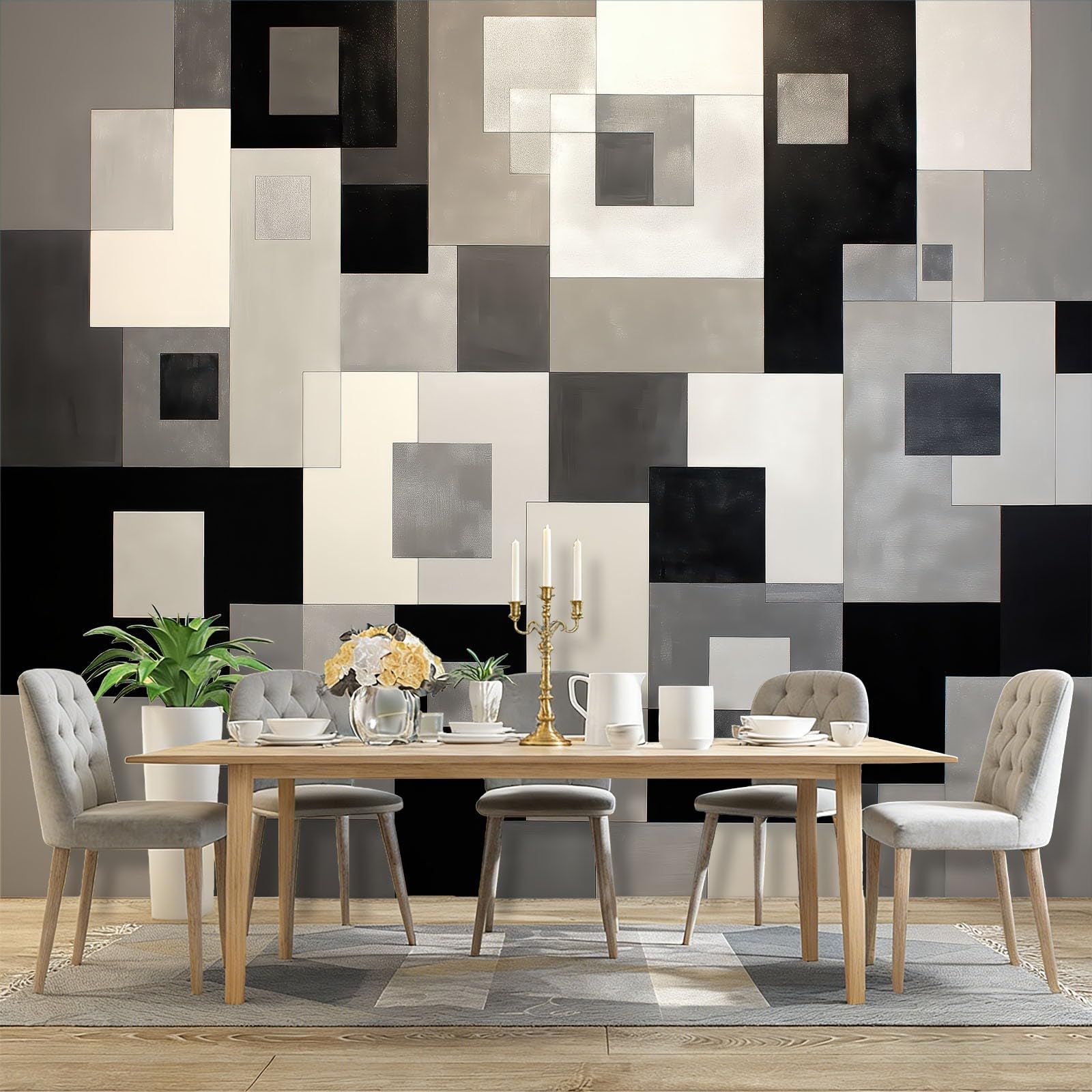 Fototapeta nowoczesna sześcienna geometryczna abstrakcyjna tapeta ścienna szary czarny plakat fotograficzny do sypialni salonu TV ściana 400 x 280 cm