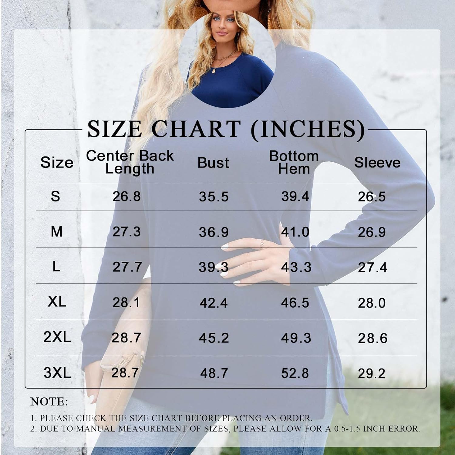 TAOHUADAO Women's Long Sleeve T-Shirt Side Split Tunic Tops for Leggings Loose Crewneck Sweater - Image 6