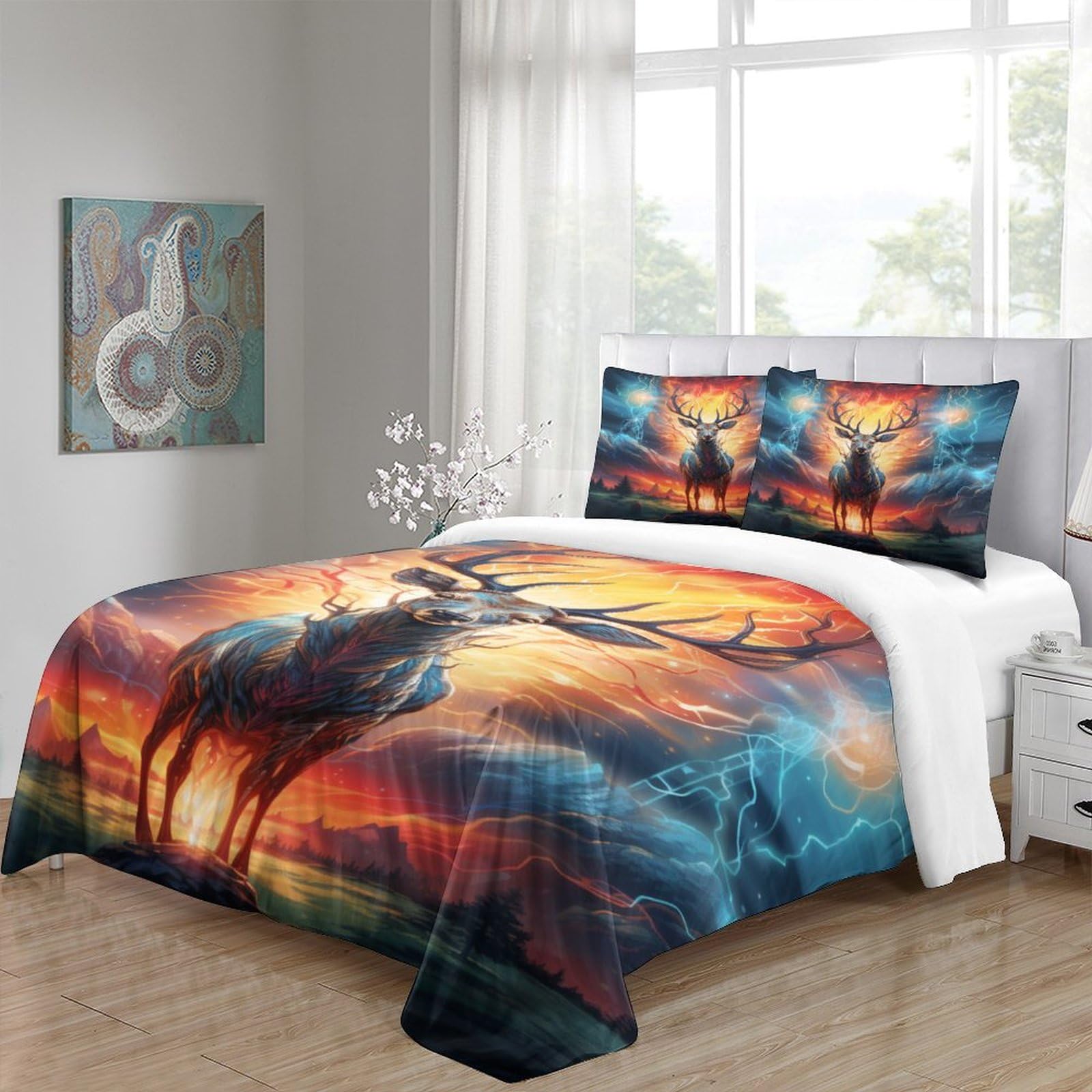 Stampato in 3D Pronipote tibetano Copertina Stampata Microfibra Disegnata Biancheria Da Letto Ipoallergenico Con 2 Federe,Double（200x200cm）, Per Adolescenti E Adulti