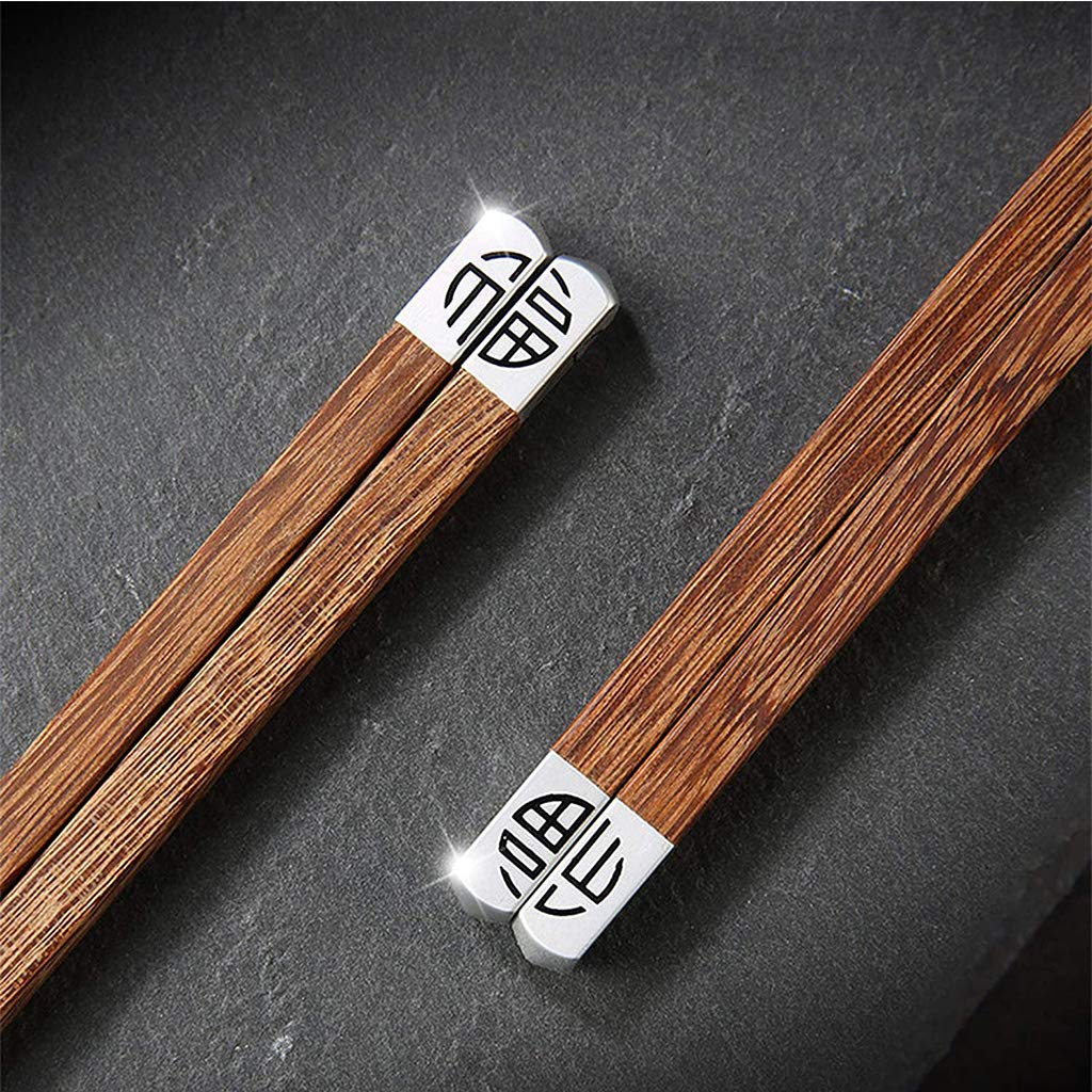 Bopstichi di Legno Naturali Set Regalo, 10 Coppie di Bacchette in Legno Riutilizzabili, Lavabili in Lavastoviglie, Fatti a Mano Corse di Sushi Coreane Giapponesi per A