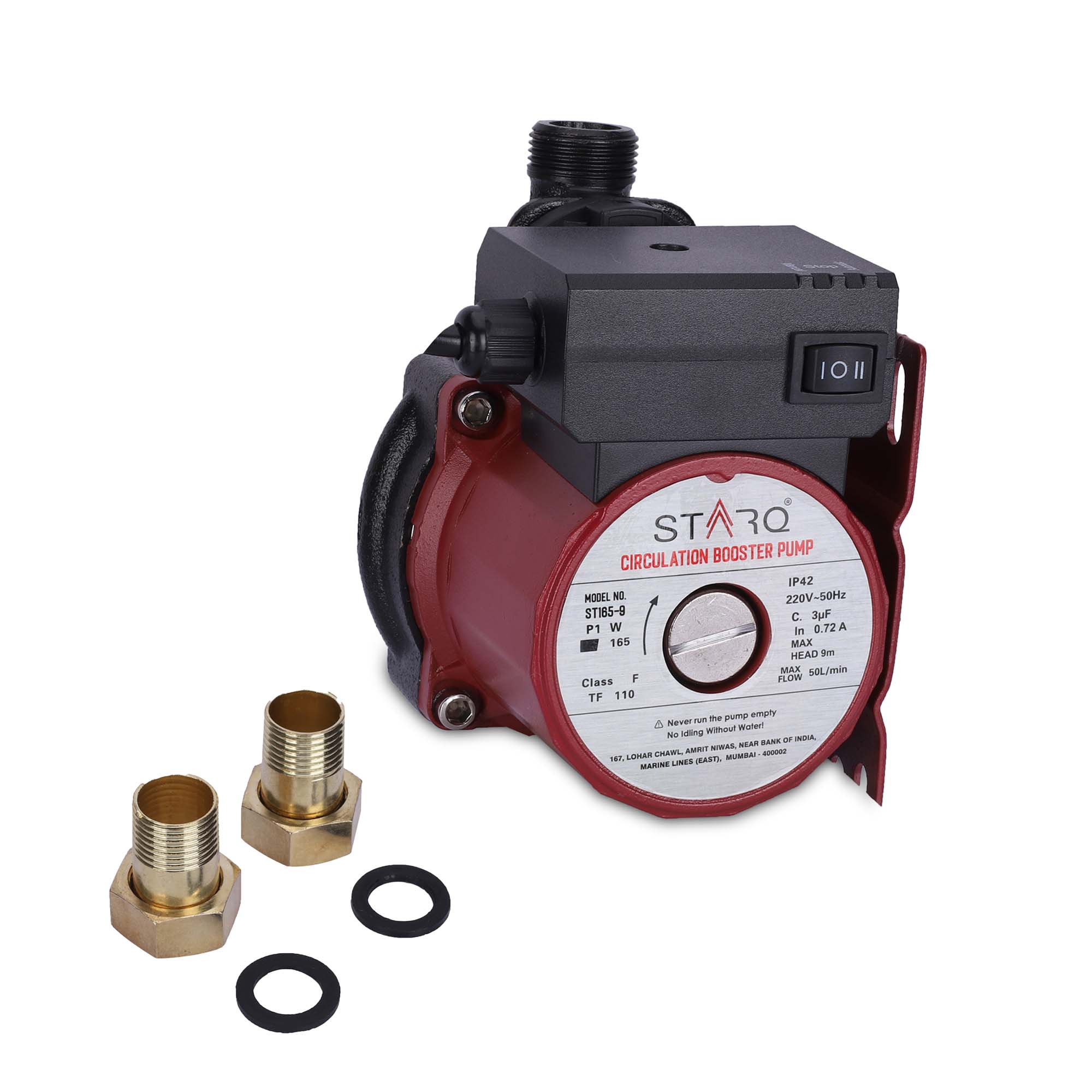 STARQ BTALI Inline Automatic Water Pressure Pump, Suitable for Hot Water Circulation, Washing Machine, RO and Shower