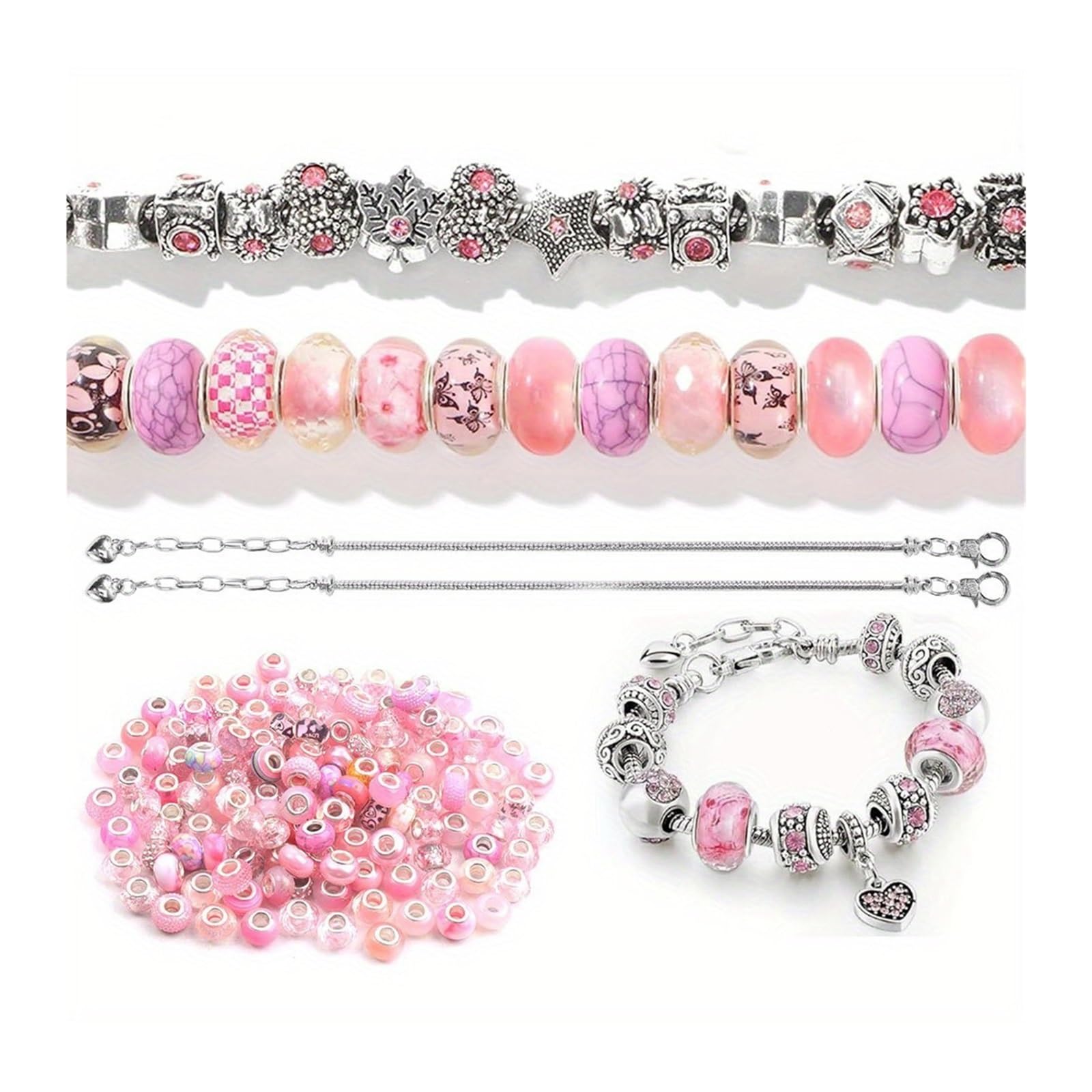 kit de cuentas de bricolaje Kit de fabricación joyas con cuentas acrílicas 10/31/62 piezas(62pcs)