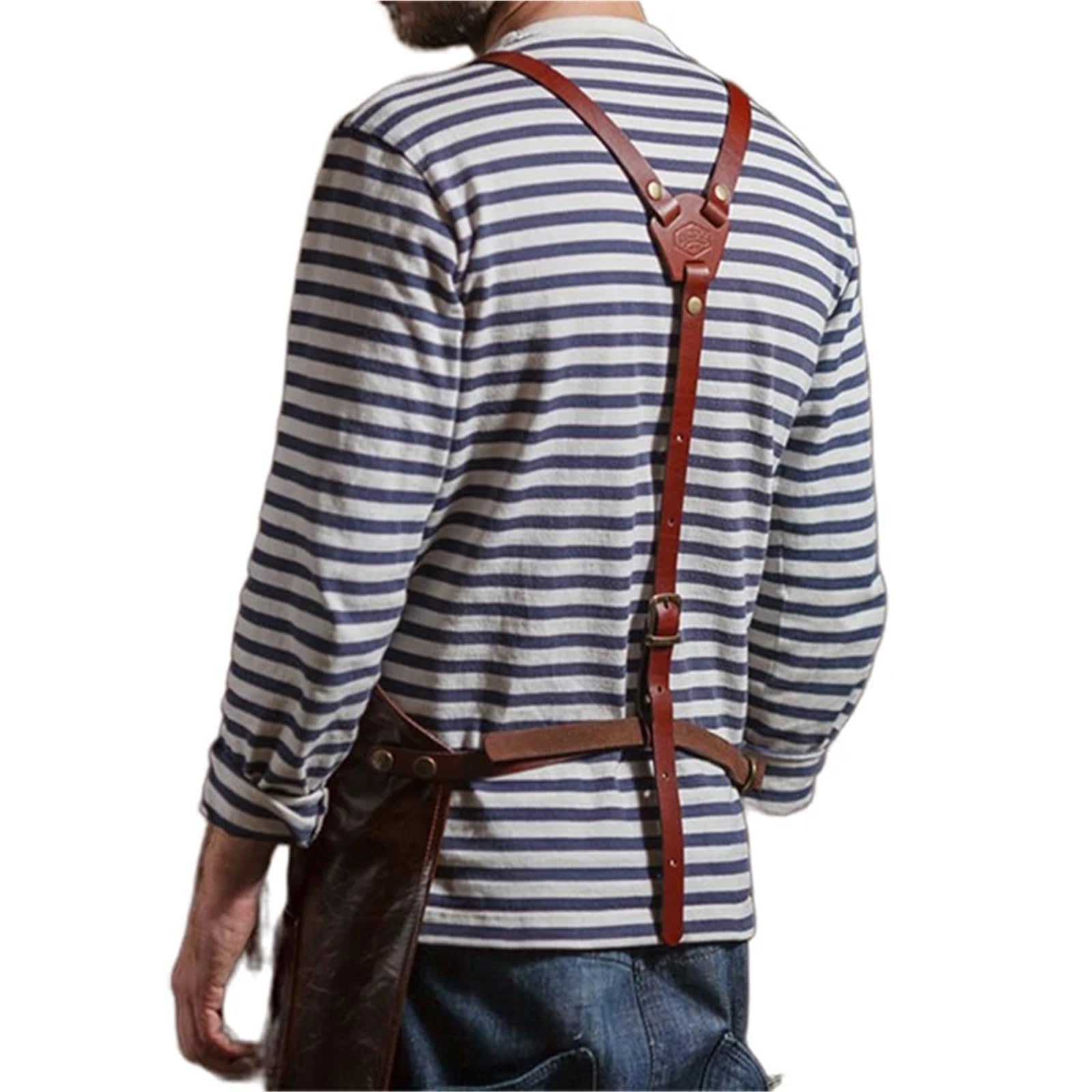 Delantales de Lona Correa trasera de cuero sintético for barista, camarero, pastelero, cafetería, bistró, barbacoa, parrilla, uniforme, florista, barbero