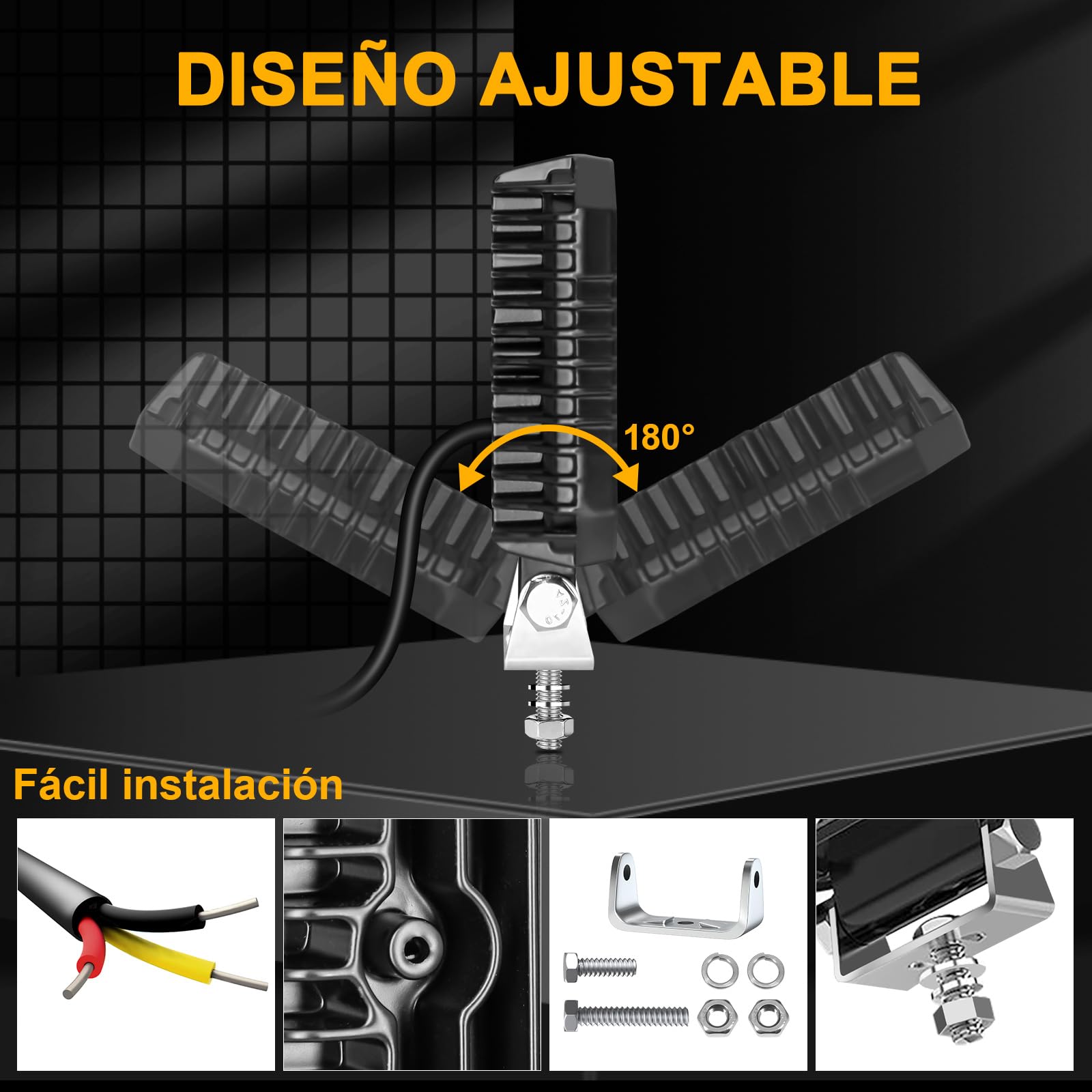 antom 2PCS LED luz de trabajo 3 colores 6500K 5 modos led faro 12V IP68 Impermeable faro adicional para tractor de césped, coche, vehículo de motor, taller, barco, tractor excavadora SUV — view 7